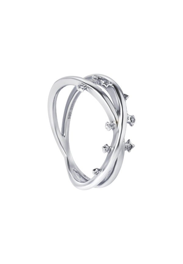 TOMEI Star Lighting Diamond Ring, White Gold 375 on Sale