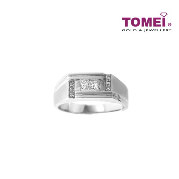 TOMEI Ring For Him, Diamond White Gold 750 (R1269) For Discount