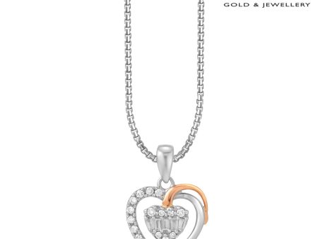 TOMEI Love Is Beautiful Collection Diamond Pendant, White+Rose Gold 585 Discount