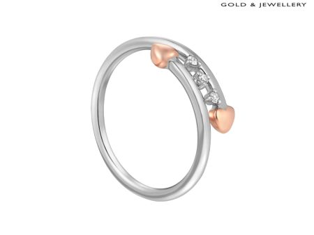 TOMEI Love Is Beautiful Collection Diamond RIng, White+Rose Gold 585 Hot on Sale