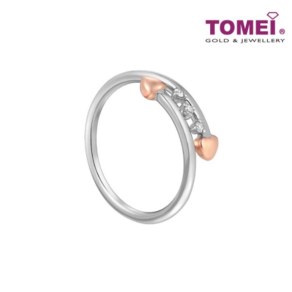 TOMEI Love Is Beautiful Collection Diamond RIng, White+Rose Gold 585 Hot on Sale