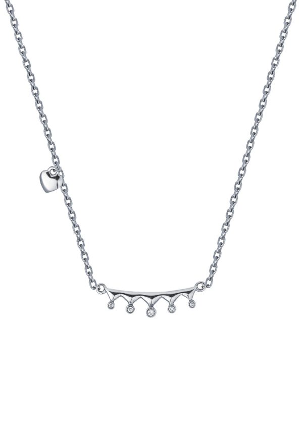 TOMEI Minimalist Diamond Necklace, White Gold 375 Online now