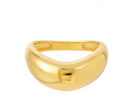 TOMEI Anastasia Sophisticated Curved Ring, Yellow Gold 916 Online