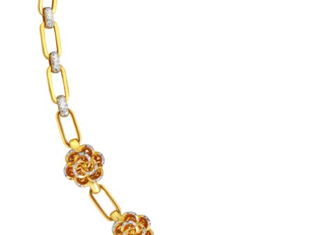 TOMEI Dual-Tone Blooming Flower Bracelet, Yellow Gold 916 Sale