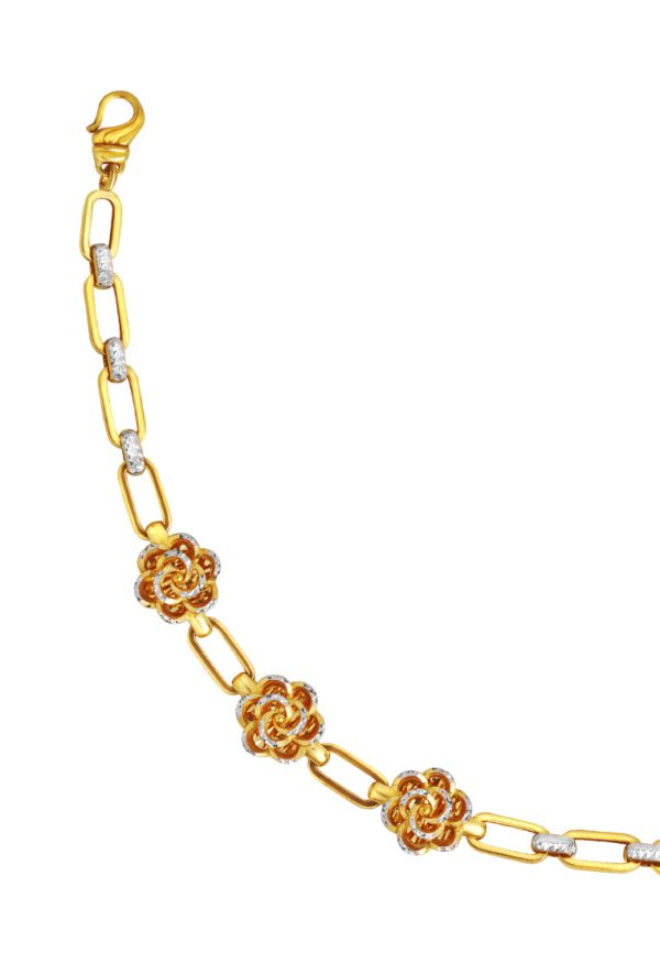 TOMEI Dual-Tone Blooming Flower Bracelet, Yellow Gold 916 Sale