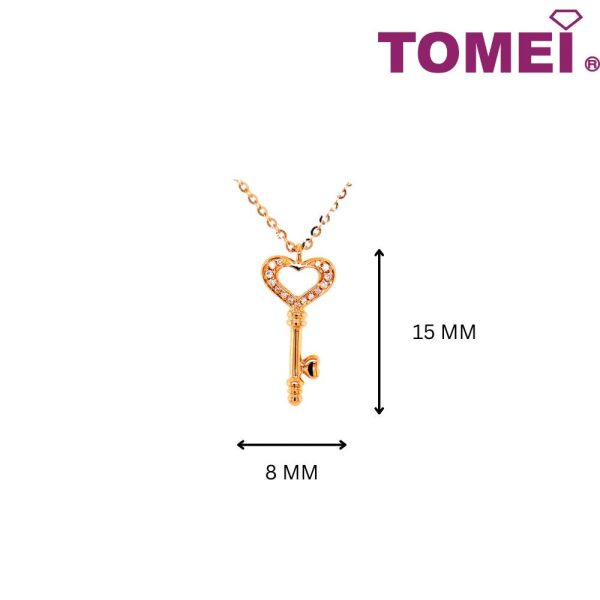 TOMEI Key To Happiness Diamond Necklace, Rose Gold 750 For Cheap