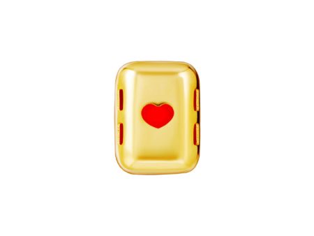 TOMEI Lusso Italia Red Heart In Cube Pendant, Yellow Gold 916 Fashion