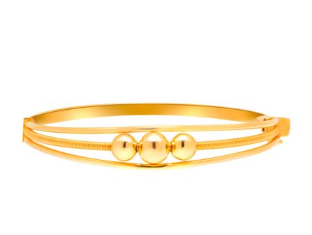 TOMEI Lusso Italia Triple Balls Bangle, Yellow Gold 916 Fashion