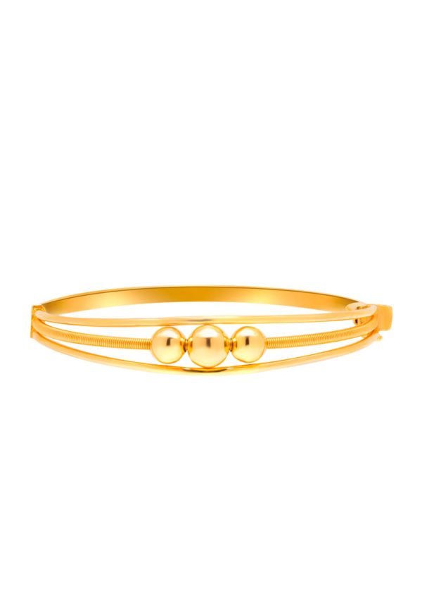 TOMEI Lusso Italia Triple Balls Bangle, Yellow Gold 916 Fashion