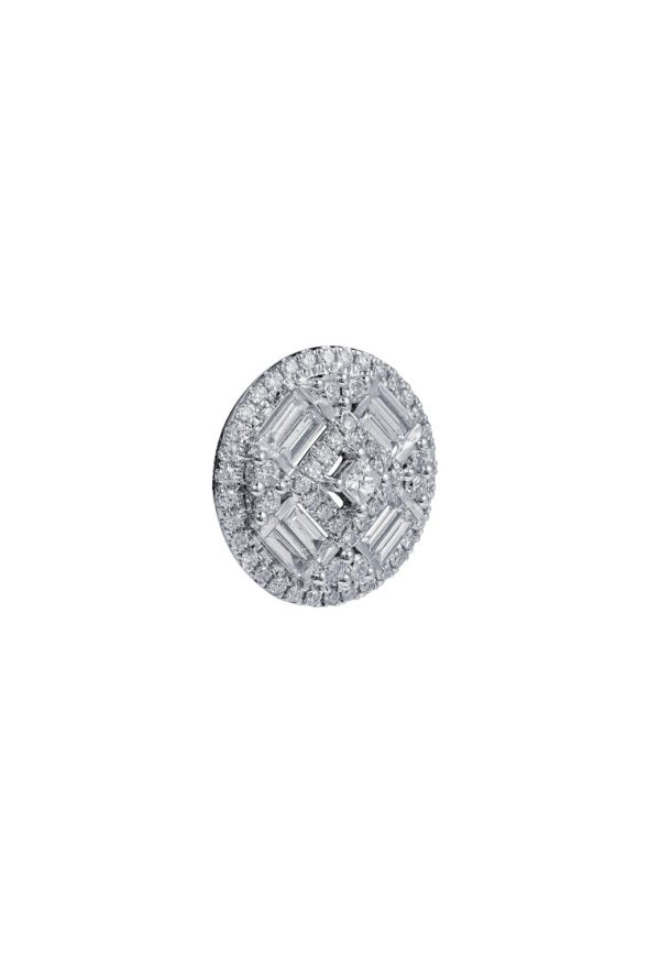 TOMEI Rounded Sparkling Diamond Pendant, White Gold 750 Hot on Sale