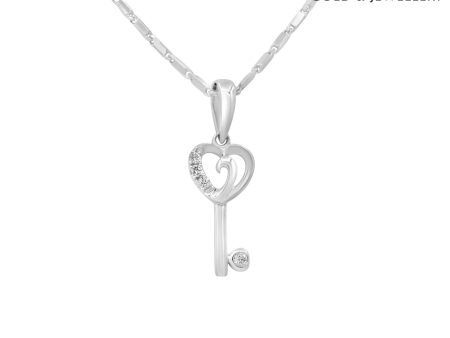 Unlock My Heart Diamond Pendant | Tomei White Gold 585 (14K) with Chain (P3483) Online now