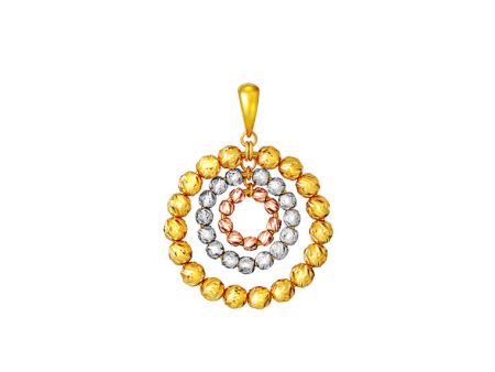 TOMEI Trio-Circle Of Bead Pendant, Yellow Gold 916 For Discount