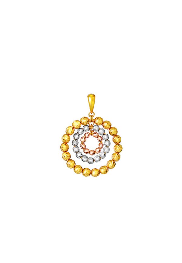 TOMEI Trio-Circle Of Bead Pendant, Yellow Gold 916 For Discount