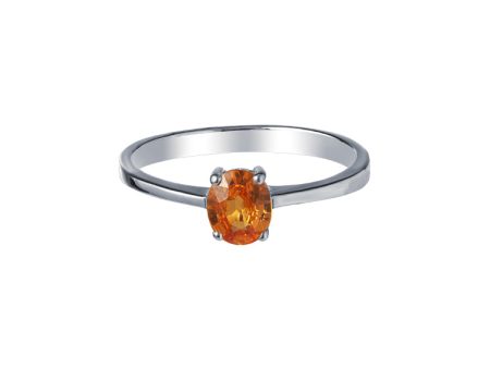 TOMEI Yellow Sapphire Solitaire Ring, White Gold 750 Hot on Sale