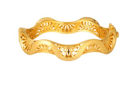 TOMEI Hollow Curvy Bangle, Yellow Gold 916 Sale