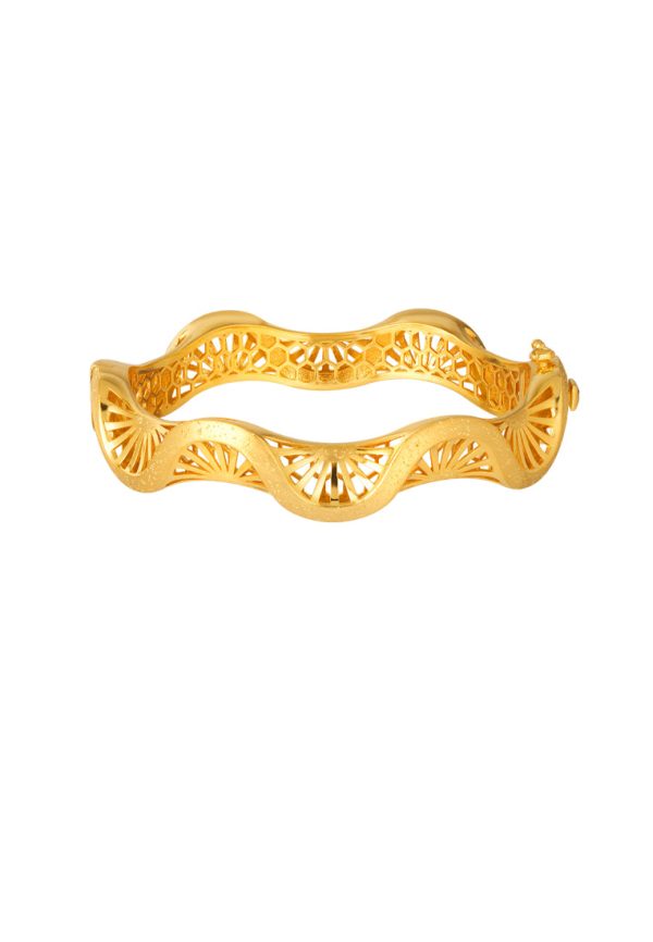 TOMEI Hollow Curvy Bangle, Yellow Gold 916 Sale