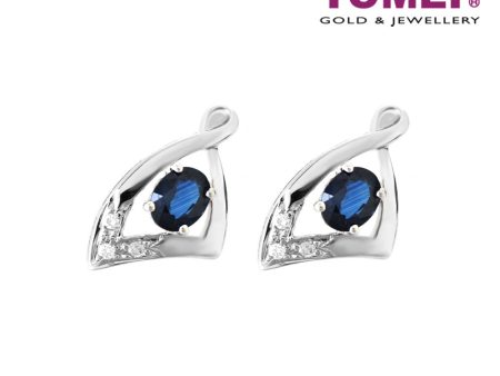 TOMEI Marilee Earrings, Sapphire Diamond White Gold 750 (E306) Online