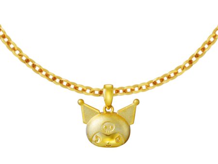 TOMEI X SANRIO Kuromi Head Pendant, Yellow Gold 916 For Discount