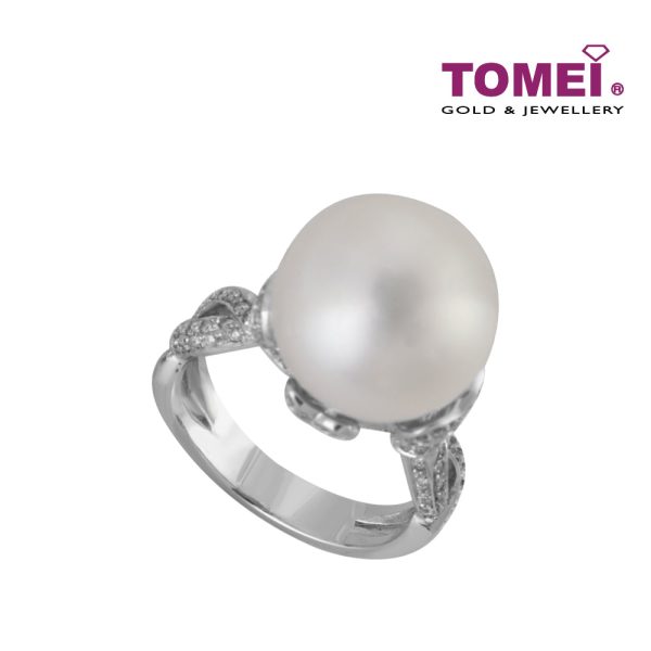 TOMEI Ring, Diamond Pearl White Gold 750 (PO0001074) For Discount