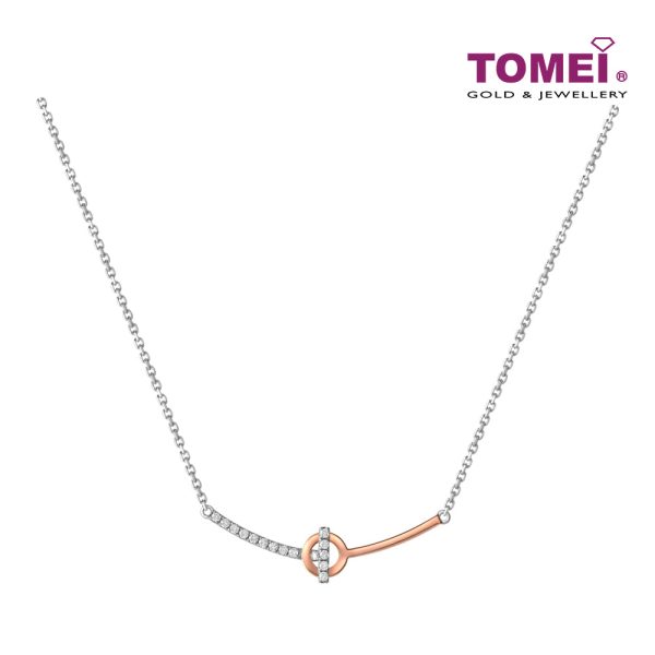 TOMEI Noel Artistry Collection Diamond Necklace, White+Rose Gold 585 For Cheap