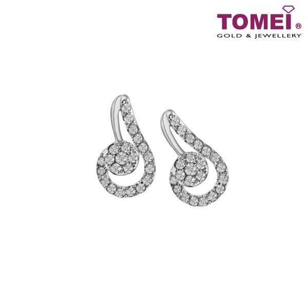 TOMEI Scintillante Diamond Earrings, White Gold 375 (E1453) Fashion