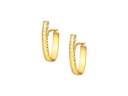 TOMEI Lusso Italia Glittering Long Hoop Earrings, Yellow Gold 916 For Discount