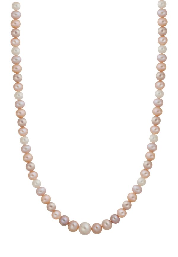 TOMEI Pearlfect Love Single Strand Necklace I Natural Mixed Pink For Cheap