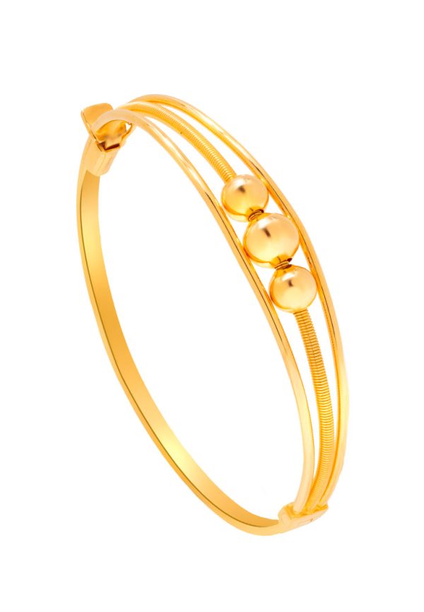 TOMEI Lusso Italia Triple Balls Bangle, Yellow Gold 916 Fashion