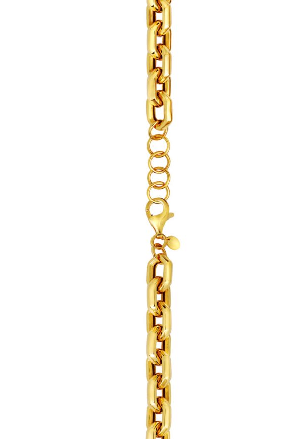 TOMEI Solid Geometric Chain Linked Bracelet, Yellow Gold 916 Cheap