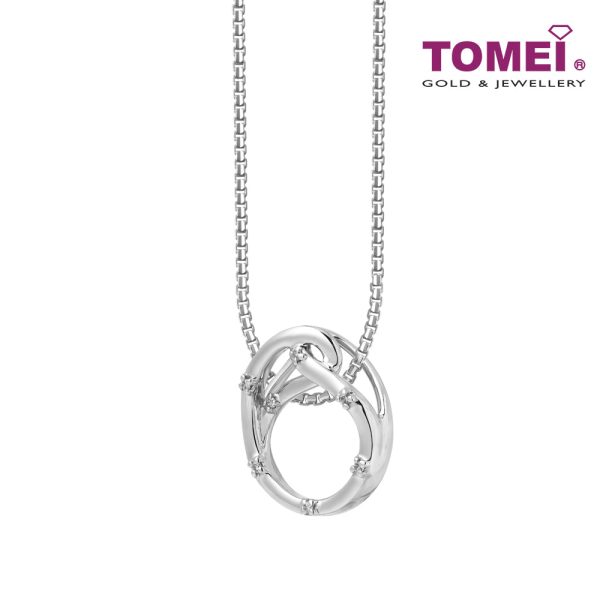 TOMEI Love Joins Us Together Pendant Set, White Gold 585 Online