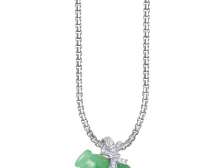 TOMEI Fortunate Gourd Jade Pendant, White Gold 750 on Sale