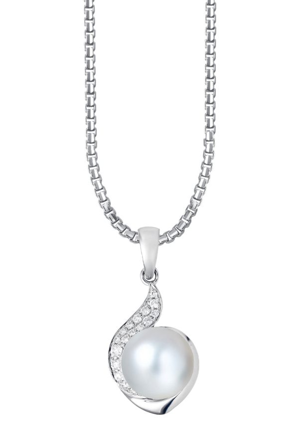 TOMEI Pearl Pendant Set, White Gold 585 For Cheap