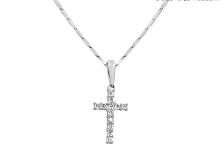 Tomei White Gold 585 (14K)  Light of Faith  Diamond Pendant with Chain (P2713) For Sale