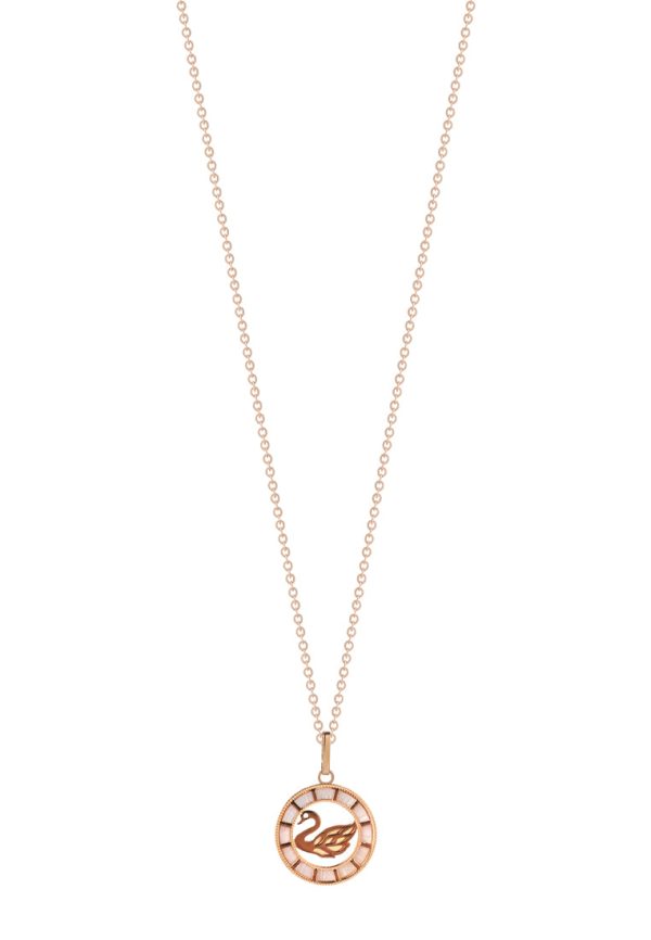 TOMEI Rouge Collection Swan Necklace, Rose Gold 750 on Sale