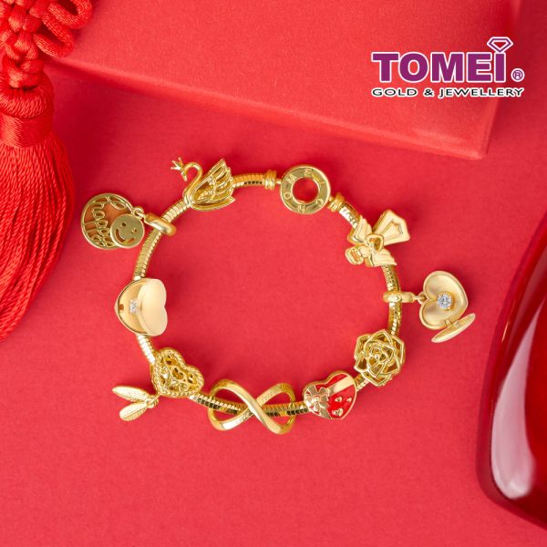 TOMEI Rose Charm, Yellow Gold 916 (TM-YG0902P-1C) Online now