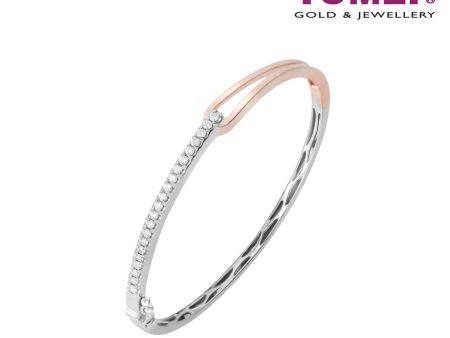 TOMEI Diamond Bangle I White+Rose Gold 585 For Cheap