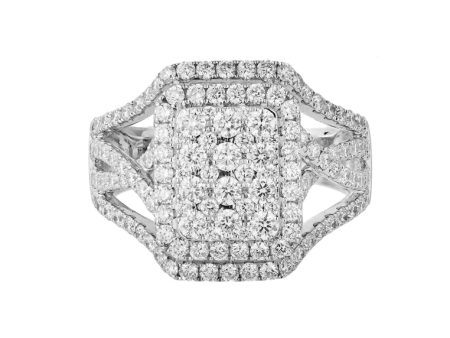 TOMEI Glamorous Diamond Ring, White Gold 750 (R4653) on Sale