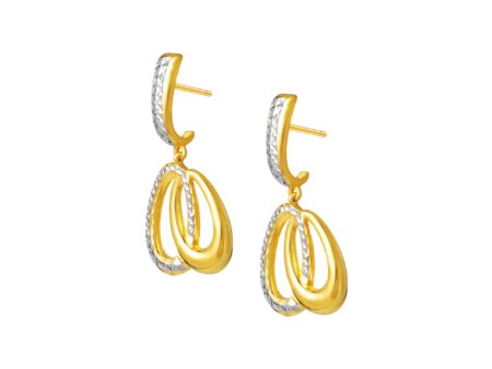 TOMEI Dual-Tone Dangling Oval Earrings, Yellow Gold 916 Online Sale