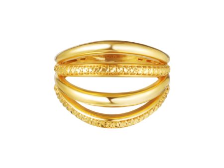 TOMEI Lusso Italia Quadruple Harmony Ring, Yellow Gold 916 Cheap