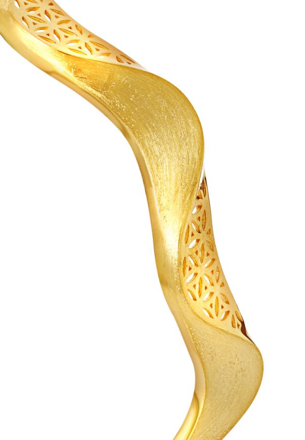 TOMEI Sri Puteri Collection Wavy Bangle, Yellow Gold 916 Online