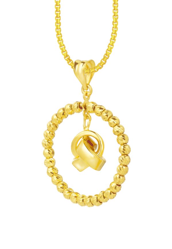 TOMEI Lusso Italia Beads Wreath with Knot Pendant, Yellow Gold 916 Discount