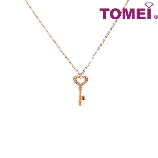 TOMEI Key To Happiness Diamond Necklace, Rose Gold 750 For Cheap