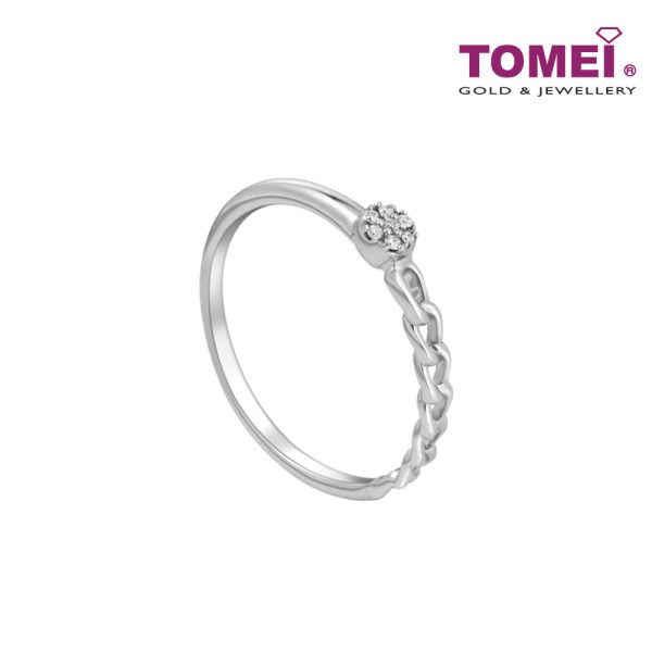 TOMEI Love Joins Us Together Ring, White Gold 585 For Cheap