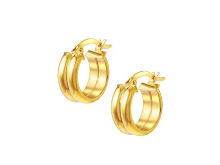 TOMEI Lusso Italia Chunky Duo Earrings, Yellow Gold 916 Supply