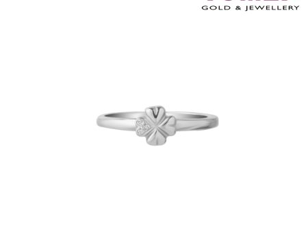 TOMEI [MIX AND MATCH] Flower Motive Ring, White Gold 375W (R4179) Hot on Sale