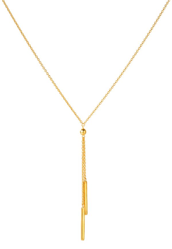 TOMEI Simplicity Double Bar Necklace, Yellow Gold 916 Cheap