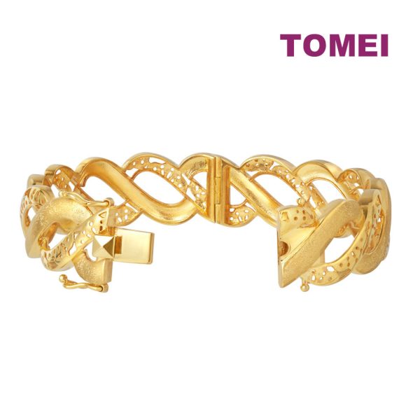 TOMEI Puteri Braided Bangle, Yellow Gold 916 Fashion