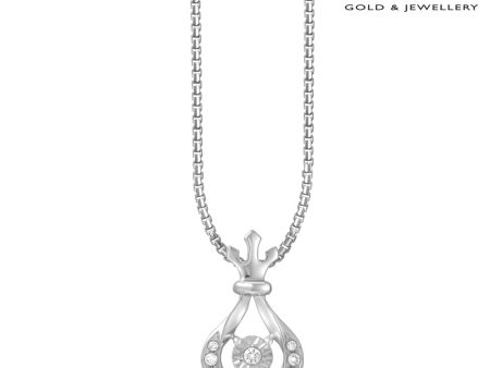 TOMEI Crown Diamond Pendant Set, White Gold 585 Online Hot Sale