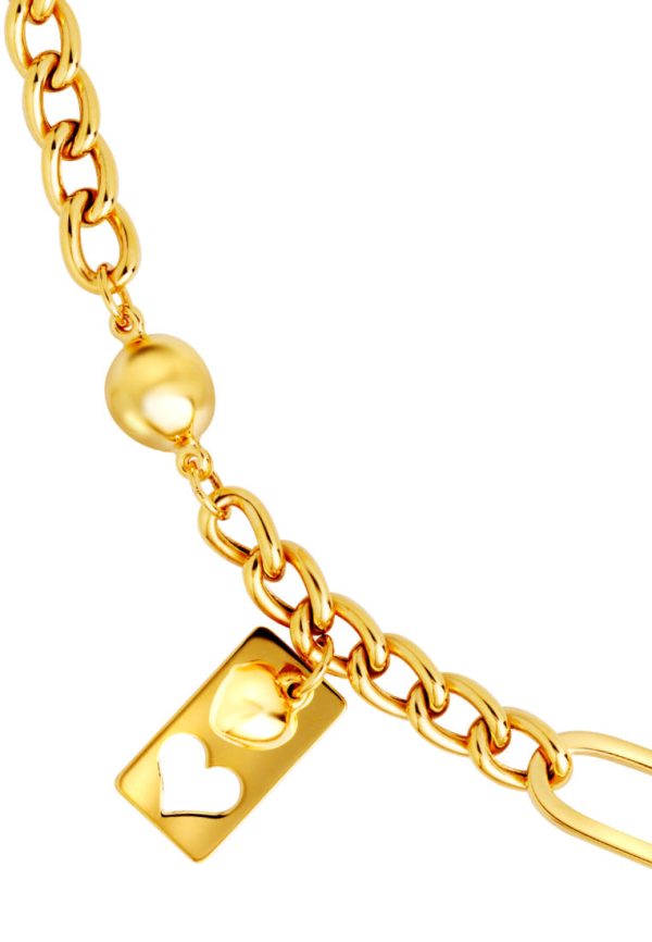 TOMEI Lusso Italia Love Badge Bracelet, Yellow Gold 916 Online Hot Sale