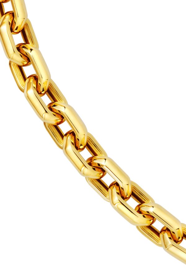 TOMEI Solid Geometric Chain Linked Bracelet, Yellow Gold 916 Cheap